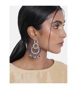 Chandbali Kundan Studded & Beaded Earrings for  