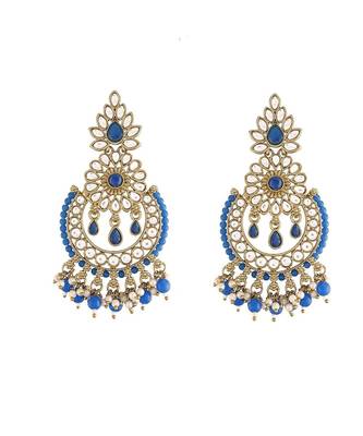 Chandbali Kundan Studded & Beaded Earrings for   2