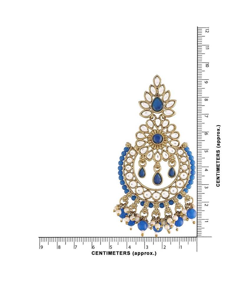 Chandbali Kundan Studded & Beaded Earrings for  