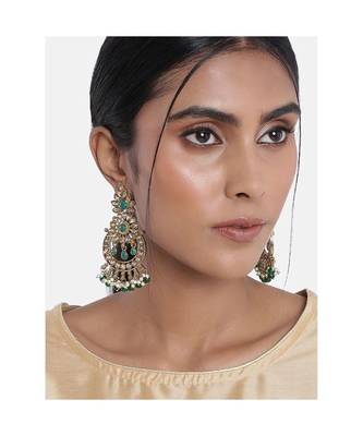 Chandbali Kundan Studded & Beaded Earrings for   1