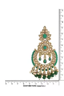 Chandbali Kundan Studded & Beaded Earrings for  