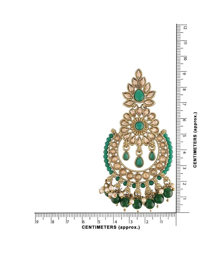 Chandbali Kundan Studded & Beaded Earrings for  