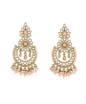Chandbali Kundan Studded & Beaded Earrings for   1