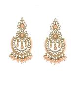 Chandbali Kundan Studded & Beaded Earrings for  