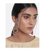 Gold Plated Chandbali Kundan Studded & Beaded Earrings for  