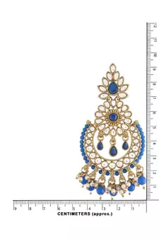 Traditional Handcrafted Earrings With Maang Tikka Encased with Faux Kundan & Pearl for Girls 