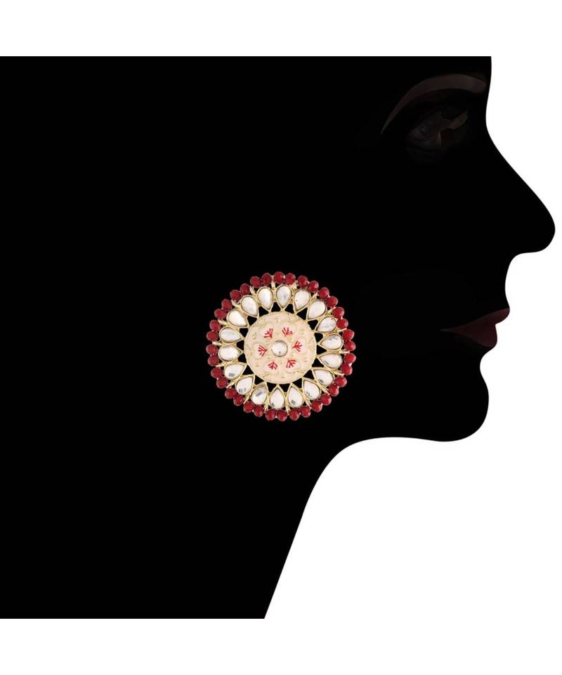 Gold Plated Traditional Choker Set Glided With Kundan & Pearls For Girls 