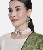 Traditional Choker Set Glided With Kundan & Beads For Girls 