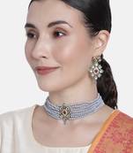 Traditional Choker Set Glided with Kundan & Beads For Girls 