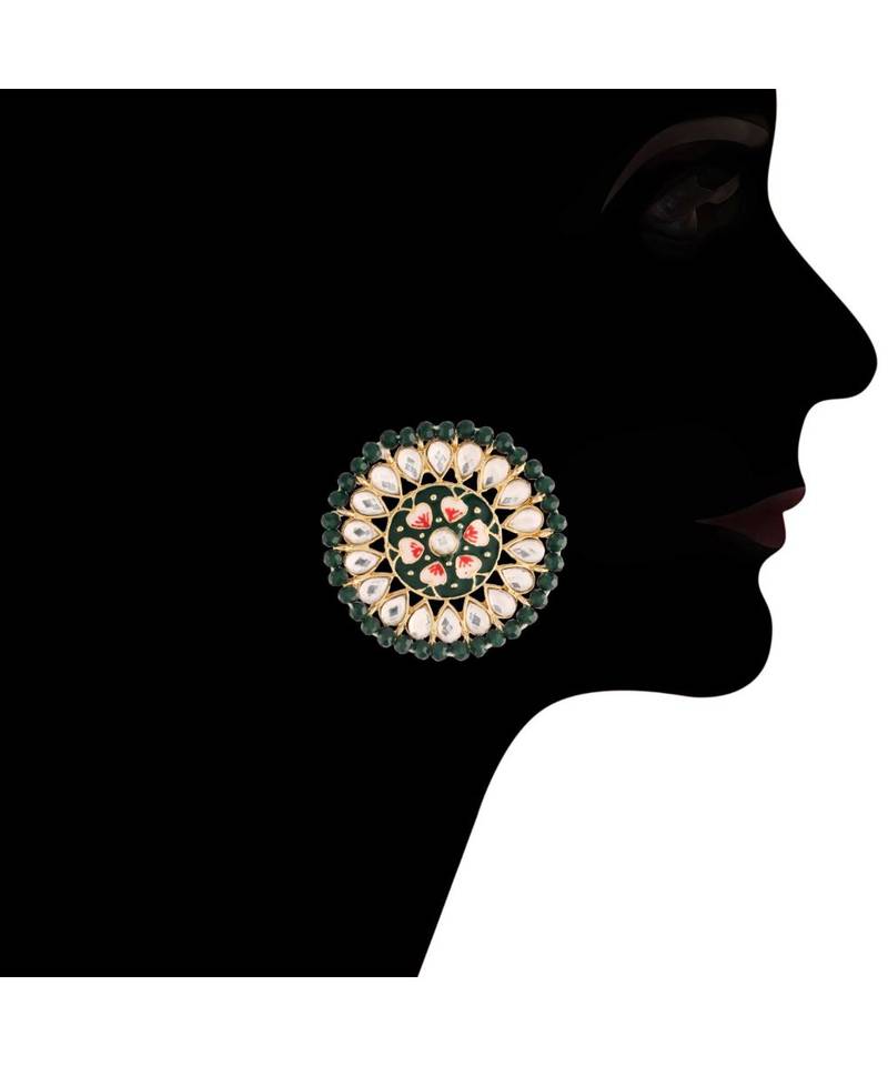 Gold Plated Traditional Choker Set Glided With Kundan & Pearls For Girls 