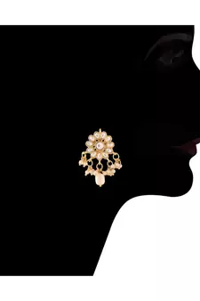 Gold Plated White Pearl Moti Mala Necklace Jewellery Set for  