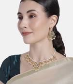 Kundan Pearl Moti Mala Necklace Jewellery Set for  