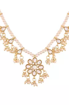 Kundan Pearl Moti Mala Necklace Jewellery Set for  