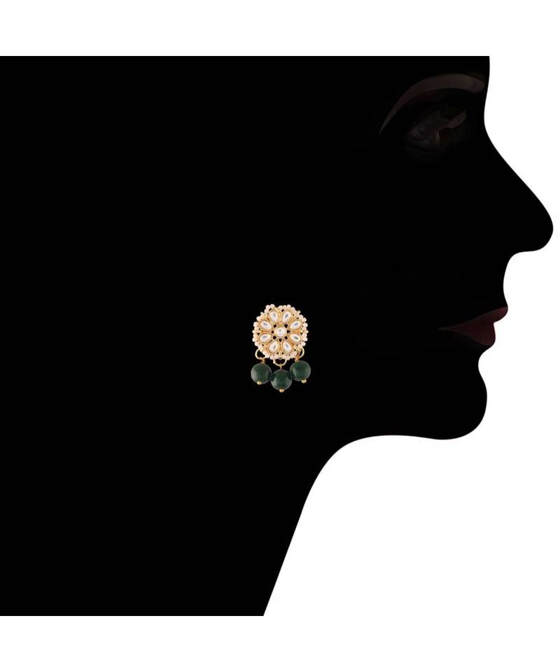 Kundan Pearl Studded & Beaded Moti Mala Necklace Jewellery Set for  (ML303G)