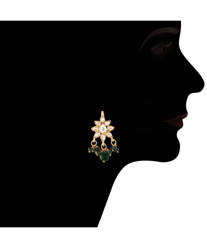 Kundan Pearl Studded & Beaded Mala Necklace Jewellery Set for  