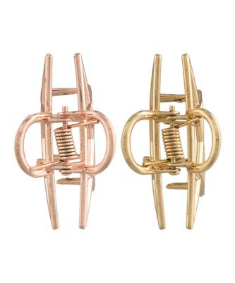 Metal Rose Gold and Gold Colour Combo Hair ClipsClawClutch for  & Girls  3