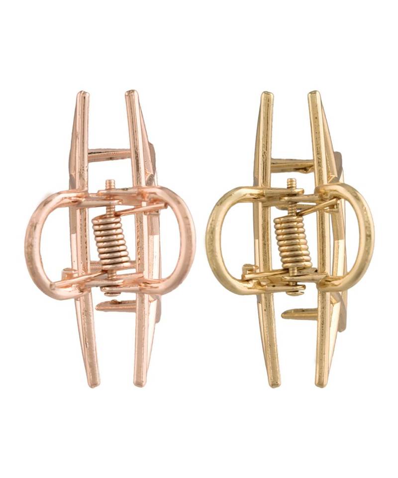 Metal Rose Gold and Gold Colour Combo Hair ClipsClawClutch for  & Girls 