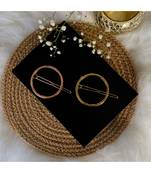 2Pcs Gold & Rose Gold Minimalist Round Circle Shaped Geometric Metal HairpinsHair ClipClutch for  (A99CLP41CO)