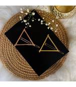 2Pcs Gold & Rose Gold Minimalist Triangle Shaped Geometric Metal HairpinsHair ClipClutch for  