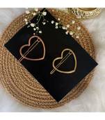 2Pcs Gold & Rose Gold Minimalist Heart Shaped Geometric Metal HairpinsHair ClipClutch for  