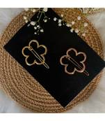 2Pcs Gold & Rose Gold Minimalist Flower Shaped Geometric Metal HairpinsHair ClipClutch for  (A99CLP47CO)