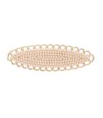 Gold Plated Oval Shaped Pearl Studded Metal HairpinsHair ClipsClutch for  (Pack of 1 pcs) (A99CLP50)