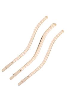 Gold Plated Pearl Studded Metal HairpinsHair ClipsClutch for  (Pack of 3 Pcs) (A99CLP56CO)