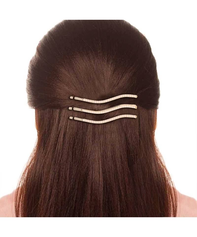 Gold Plated Pearl Studded Metal HairpinsHair ClipsClutch for  