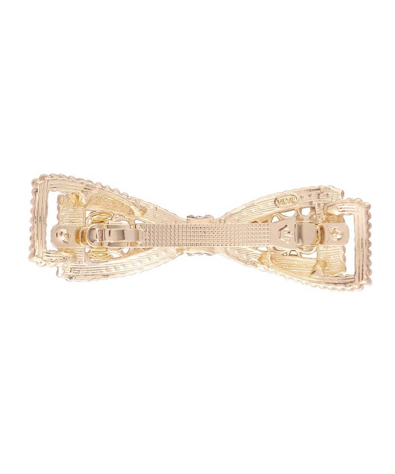 Pearl Studded Bow Shape Metal HairpinsHair ClipsClutch for  (Pack of 1 Pcs) (A99CLP57)