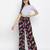 Chic floral print highwaisted women pants