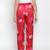 Glories red  Satin florestic women nightwear pajama