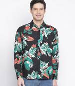 Rousing tropical print men shirt