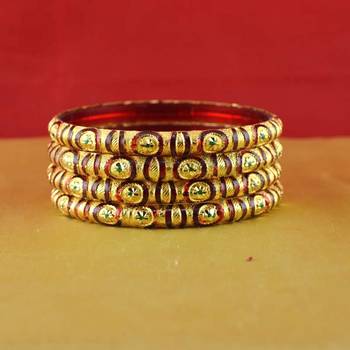 Rajasthani gokharoo,kara churi meenakari,moti,cz,stone,bangles size-2.4,2.6,2.8 2