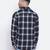 Stud blue brusg check cotton men shirt