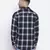 Stud blue brusg check cotton men shirt
