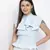 Glossy chic blue pussy bow women top
