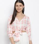 Angel frapee checked print women crop top