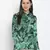 Garden fused tropical print women shirt