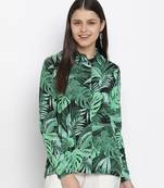 Garden fused tropical print women shirt