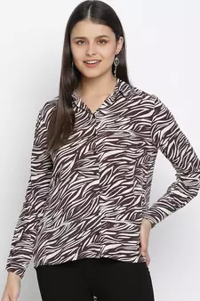 Rapro zebra print women shirt