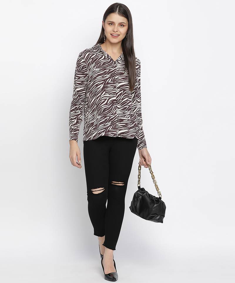Rapro zebra print women shirt