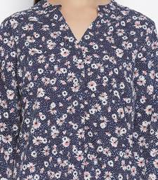 Lashal Blue floral print women top