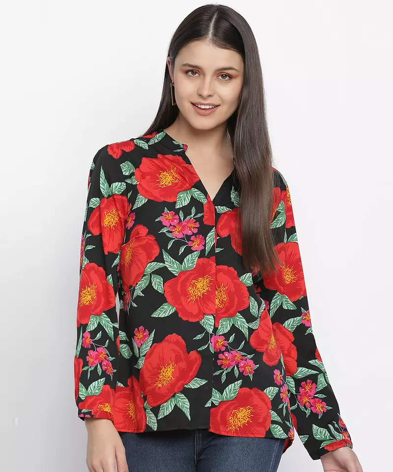 Wonder rose print women top