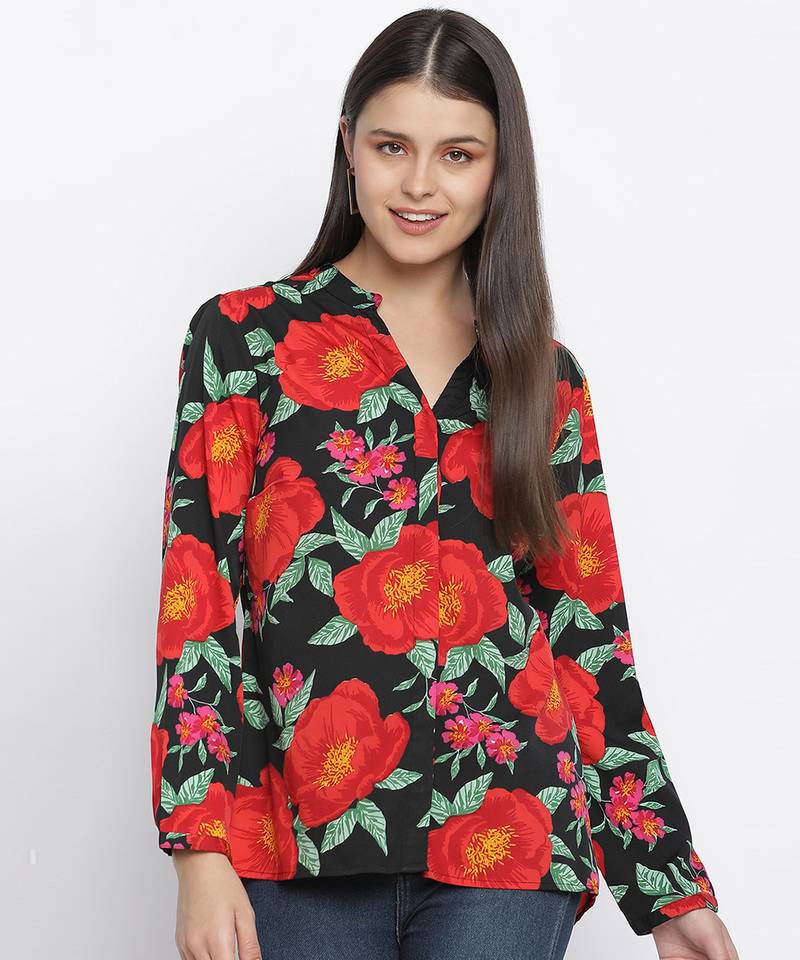 Wonder rose print women top