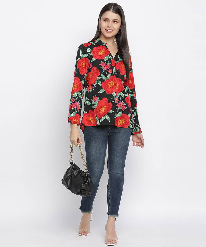 Wonder rose print women top