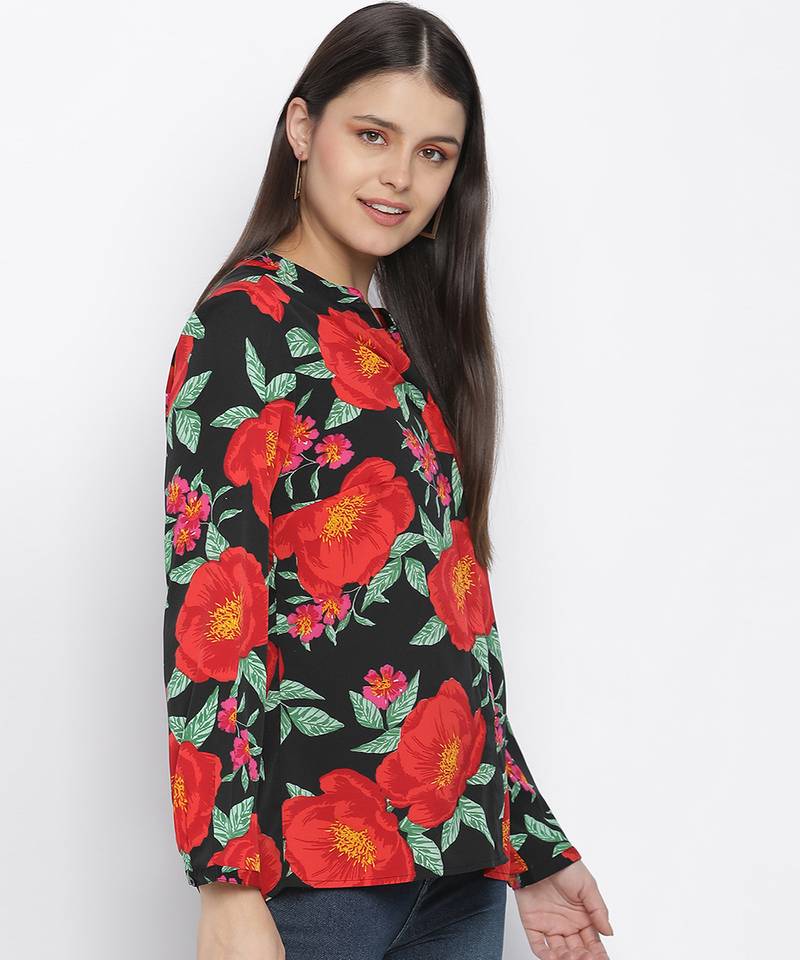 Wonder rose print women top