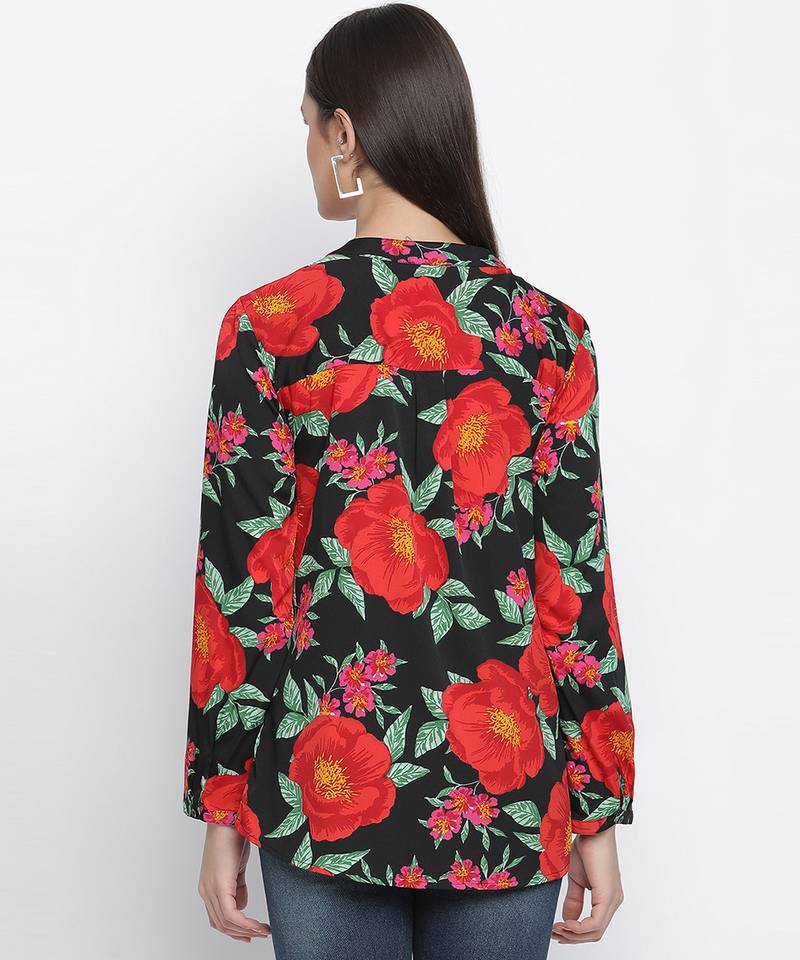 Wonder rose print women top