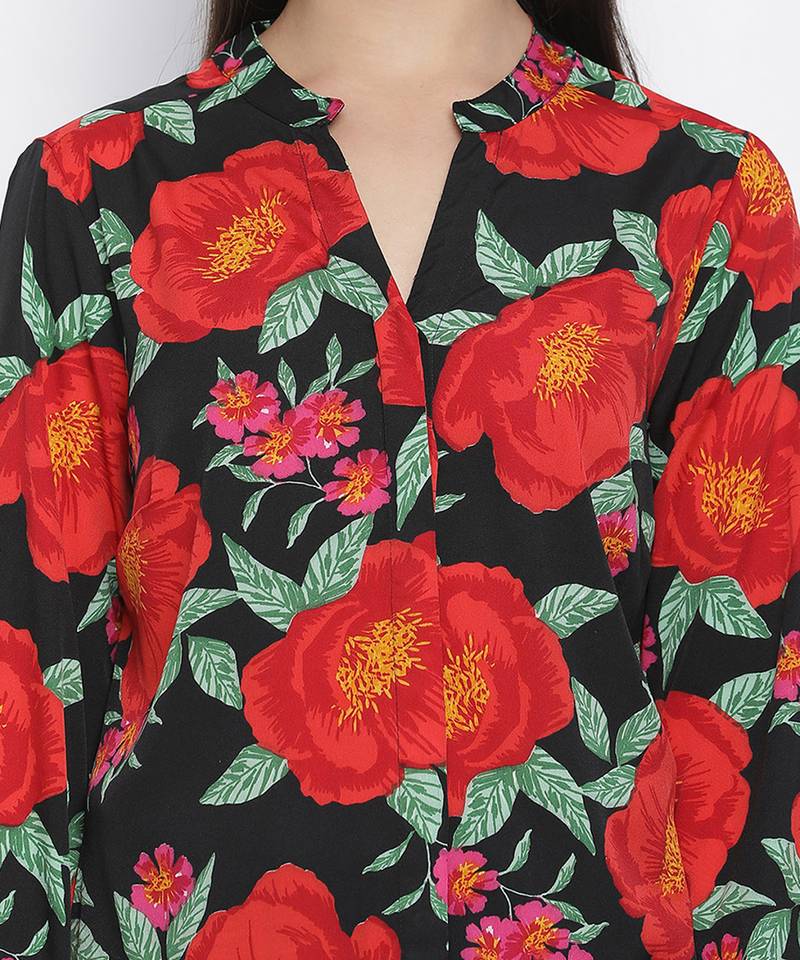 Wonder rose print women top