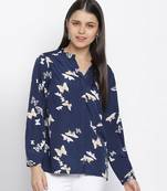 Denver blue butterfly print women top