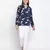 Denver blue butterfly print women top